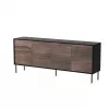 Cama 4D CORTINA Kommode 200x40x81 schwarz/Walnuss