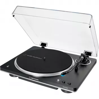 AT-LP70XBTBS, Plattenspieler Schwarz/Silber, integrierter Phono-Vorverstärker, Bluetooth, vollautomatisch, Riemenantrieb