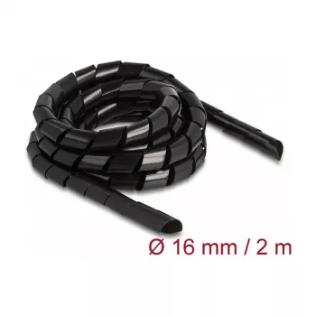 DeLOCK Spiralschlauch flexibel 2 m x 16 mm schwarz Polyethylen
