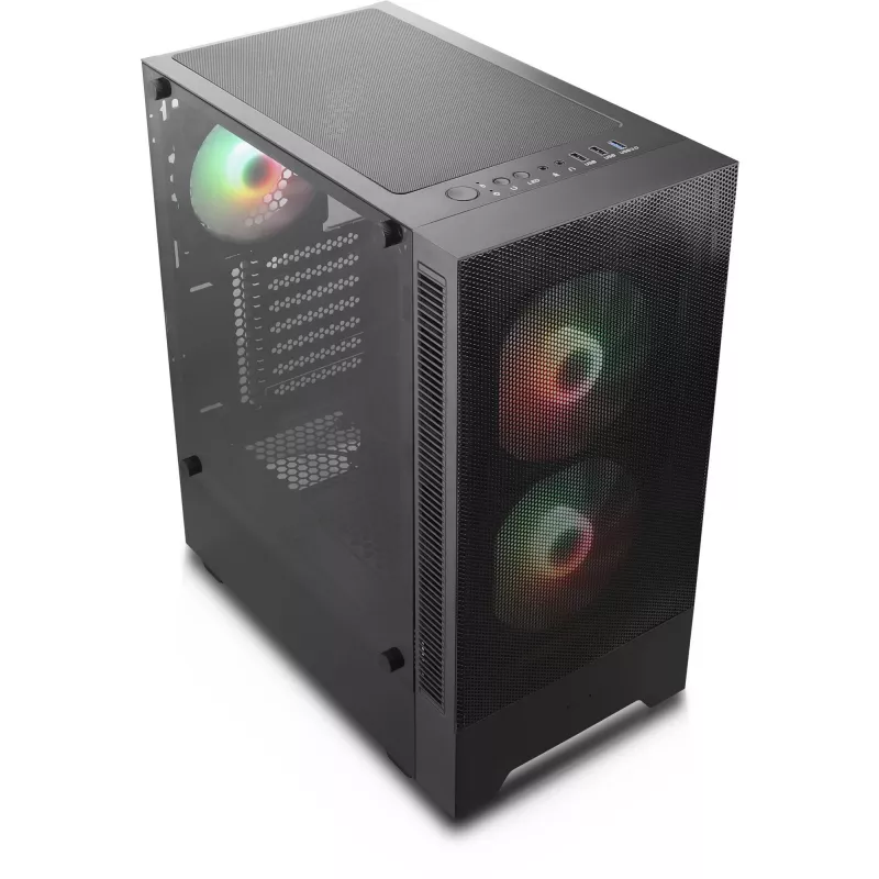 PC-Gehäuse-Set Silentware Flow 100 ARGB MESH — 2×140 mm Front, 1×120 mm Rückseite