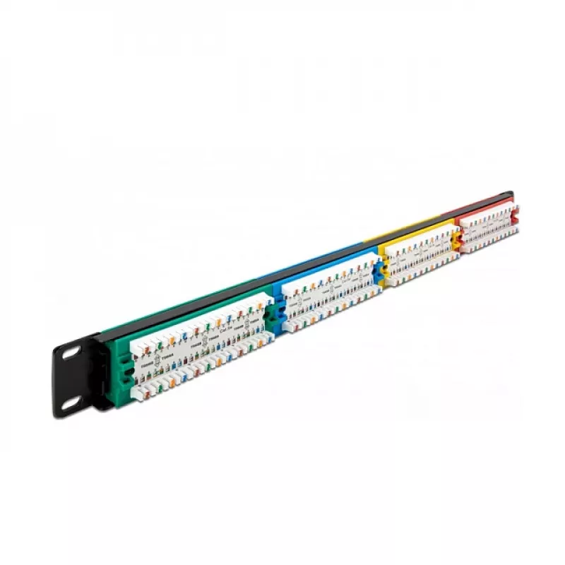 DeLOCK 19 Zoll Patchpanel 24 Port Cat.5e 1HE farbig RJ-45