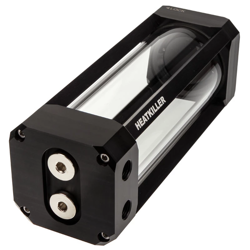 Watercool Heatkiller Flüssigkühlungs-Ausgleichsbehälter 0,375 L schwarz/transparent 70×70×198,5 mm
