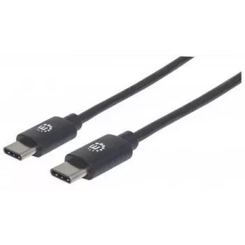 Manhattan USB-C-auf-USB-C-Kabel, 50 cm, Stecker auf Stecker, Schwarz, 480 Mbit/s (USB 2.0), Hi-Speed USB, lebenslange Garantie, Entspricht USB2CC50CM