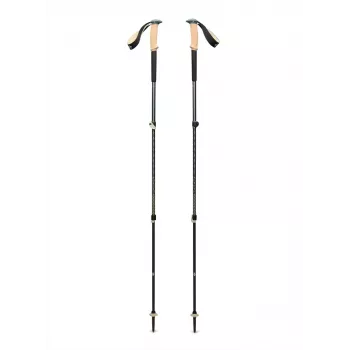 Trekkingstöcke Schwarz Diamond Trail Cork, verstellbar 100–140 cm, Aluminium, Griff aus Kork/EVA, 3-teilig, grün/beige