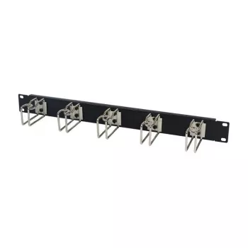 Rack-Kabelmanagement-Panel 1U Metall mit 5 großen Halterungen, ALLNET ALL-S0002251, schwarz