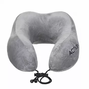 Orthopädisches Reise-Nackenkissen ActionMed PO400AM, Schaumstofffüllung, grau – Nacken- und Genickstütze