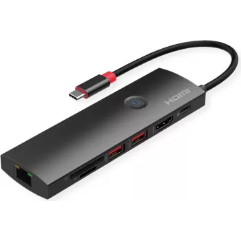 ROLINE USB-C Dockingstation 4K HDMI 1x C PD 2xUSB3.2Gen2 1xGbE - Digital/Daten (12.02.1126)