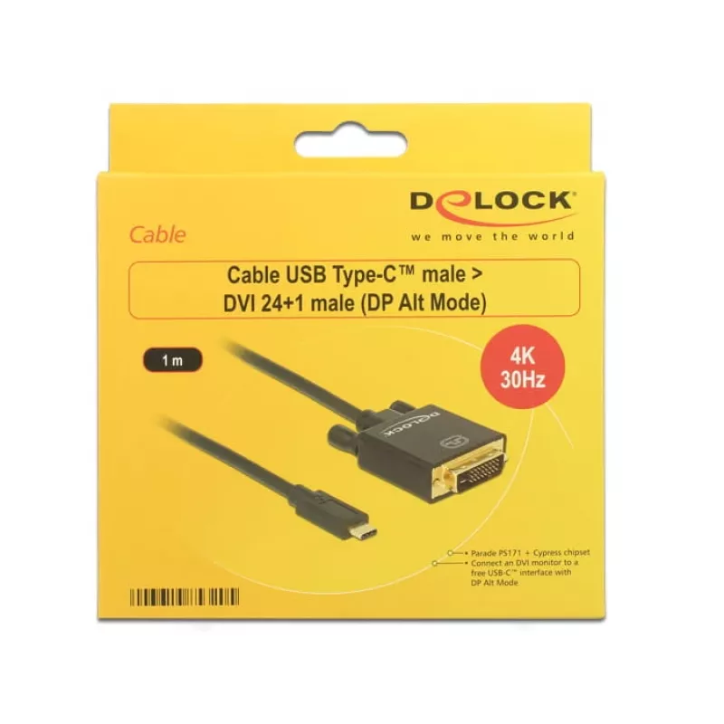 USB-C auf DVI Adapter DeLOCK 1m 85320