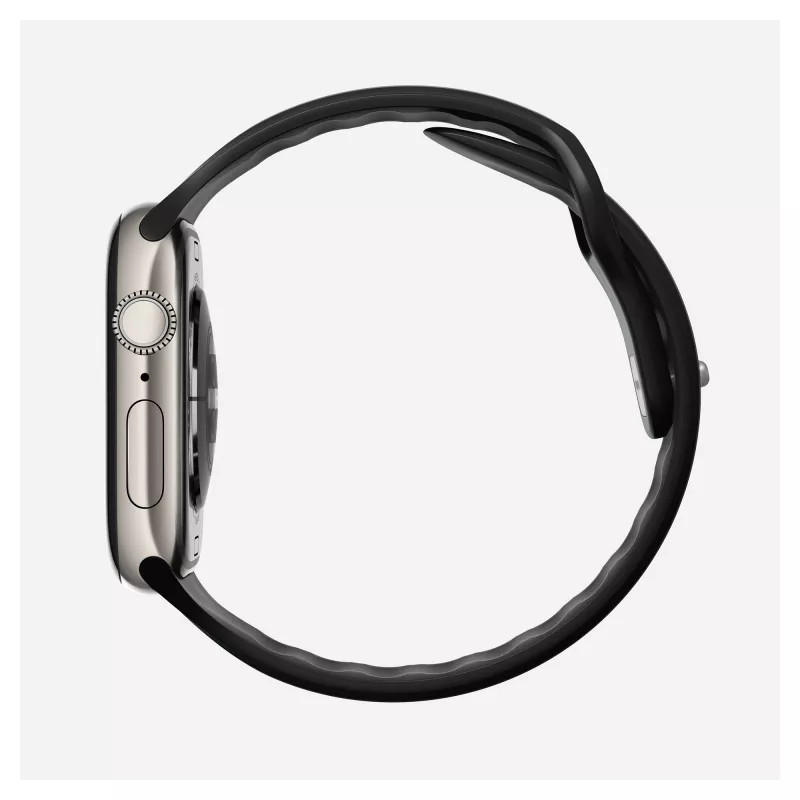 Uhrenarmband Nomad Tempo Band Schwarz Gummi — 20 mm Breite, passend für Handgelenke 155–193 mm