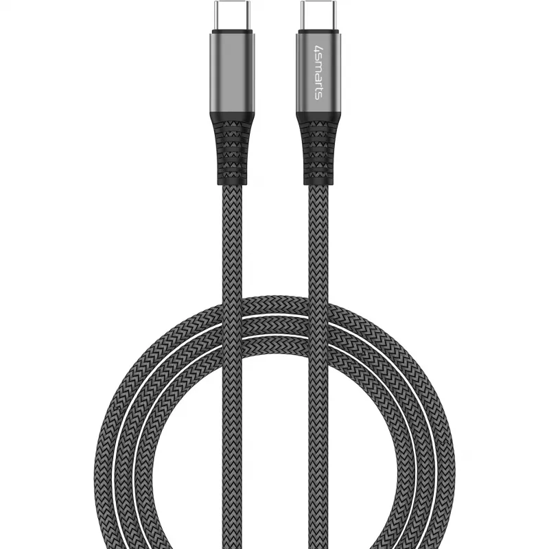 4smarts PremiumCord - USB-Kabel - USB-C (M) auf USB-C (M) - USB 2.0 - 20 V - 5 A - 1,5 m - USB-Stromversorgung (100 W) - Schwarz