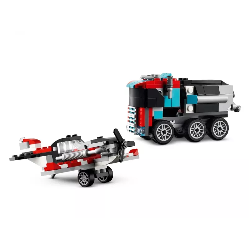 LEGO Creator 2-in-1 Pritschenwagen mit Hubschrauber Set 31146, umbaubares Modell für Kinder