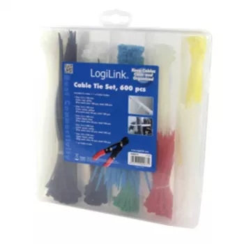 Kabelbinder LogiLink KAB0019 Nylon Schwarz Blau Grün Rot Weiß