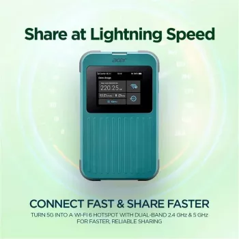 Tragbarer Router Acer Connect M4E 20 GB Dualband-Wi-Fi 6 5G