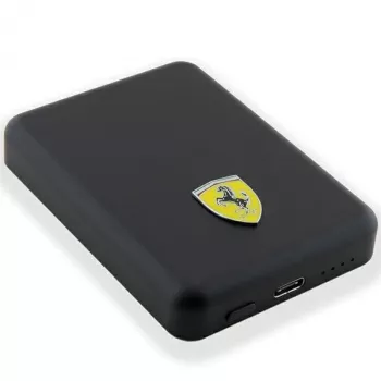 Ferrari Leistungbank FEPB5MNCAK 15W 5000mAh Schwarz/Schwarz Metal Logo MagSafe