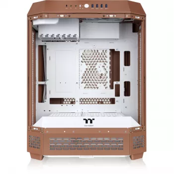 PC-Gehäuse Thermaltake The Tower 600 Midi-Tower Mokka — ATX/Micro-ATX/Mini-ITX, gehärtetes Glas, 1x 3,5 Zoll + 2x 2,5 Zoll, 4x USB 3.2