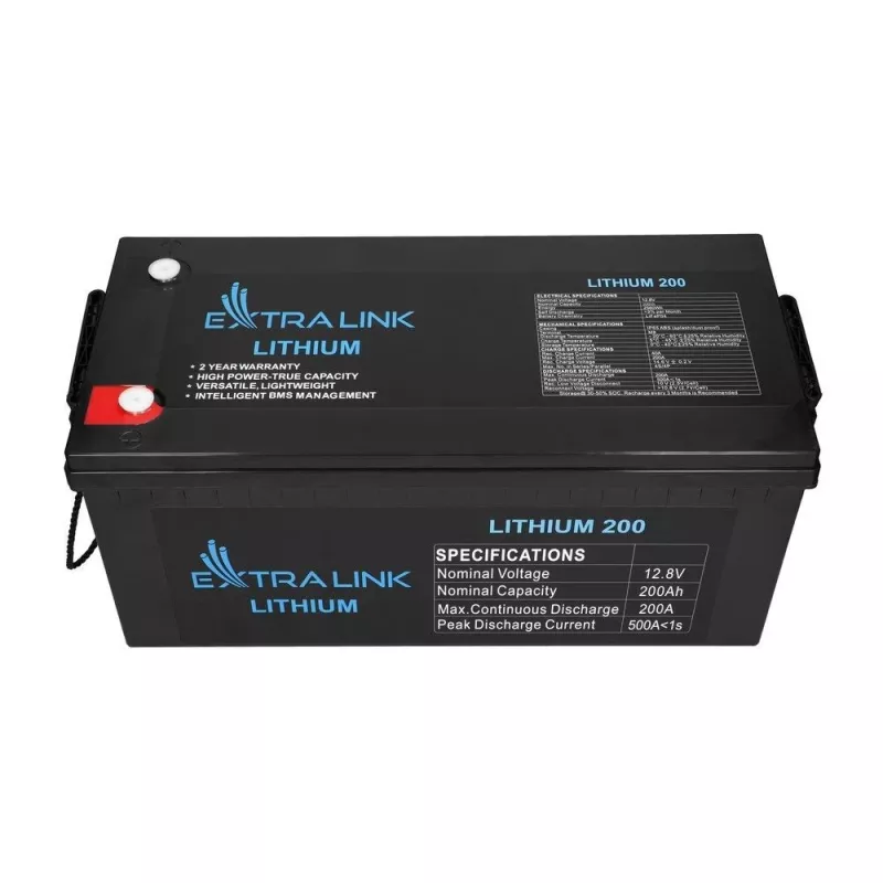 Extralink EX.30479 industrieller wiederaufladbarer Lithium-Eisenphosphat-Akku (LiFePO4), 12,8 V, 200 Ah