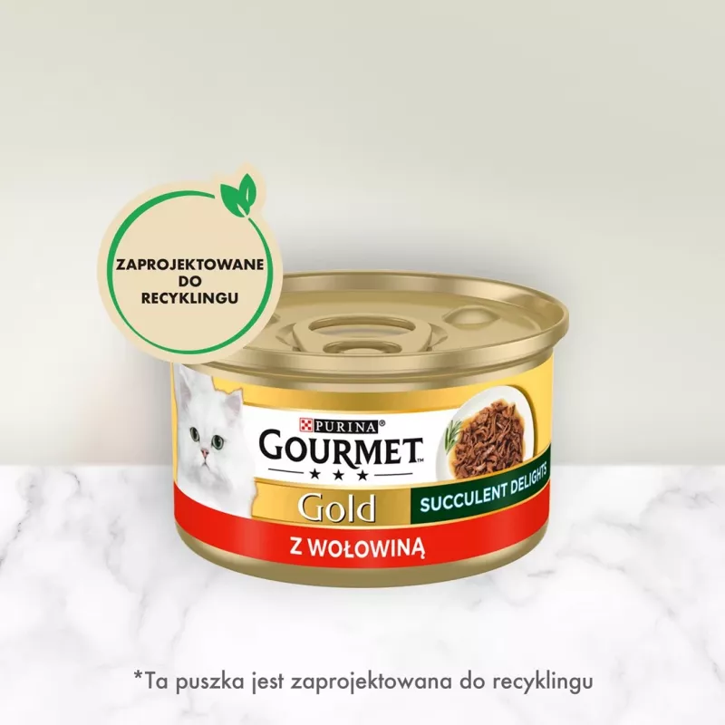 PURINA Gourmet Gold Succulent Delights Beef - Nassfutter für Katzen - 85g