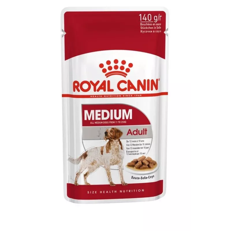 ROYAL CANIN SHN Medium Adult in Sauce - Nassfutter für ausgewachsene Hunde - 10x140g