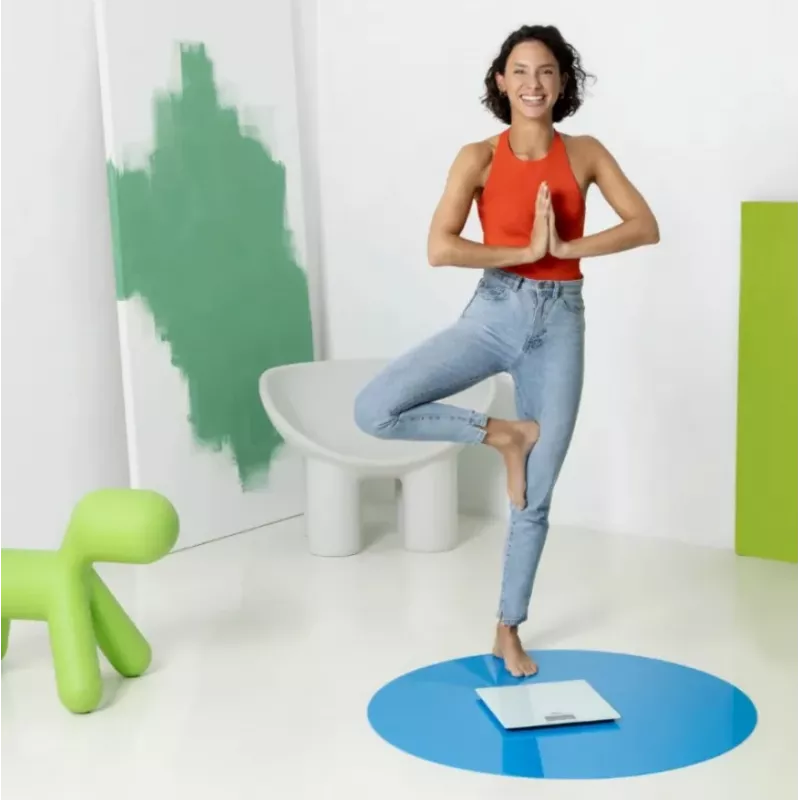 Ecomed by Medisana PS-72E Personenwaage – 150 kg, Glasplattform, weiß