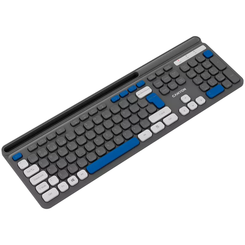 Kabellose Tastatur CANYON HKB-W03 Grau – kompaktes Design, AAA-batteriebetrieben, Modell CNS-HKBW03DG