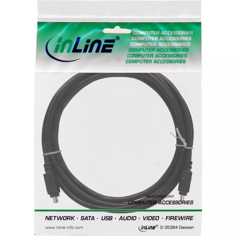 InLine FireWire 400 1394 Kabel 4-polig Stecker / Stecker 3m