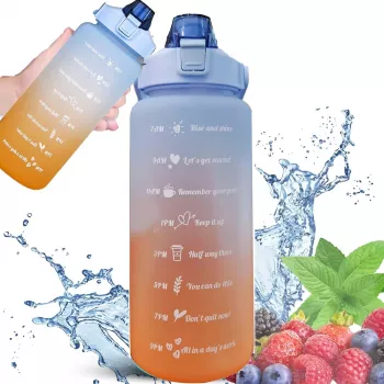 Extralink Motivations-Trinkflasche, 2000 ml Sport-Trinkflasche, Blau-Orange, BUT-993
