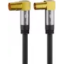 Goobay TV-Antennenkabel (135 dB Typ), 4-fach geschirmt, 5 m - vergoldet, Koax-Buchse 90° > Koax-Stecker 90° (70466)