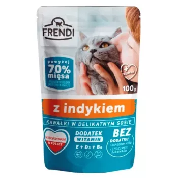 Nassfutter für Katzen Frendi Pieces in turkey sauce, 100 g