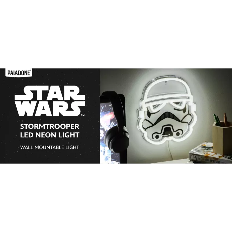 Wandmontierbare LED-Neonleuchte Paladone Stormtrooper Modell PP14595SWVN, dekorative Star Wars-Beleuchtung