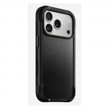 Handyhülle Nomad Rugged Leather Case für Apple iPhone 17 Pro, Leder/TPU/PC/Aluminium, geeignet für 16 cm (6,3 Zoll) Bildschirme, schwarz