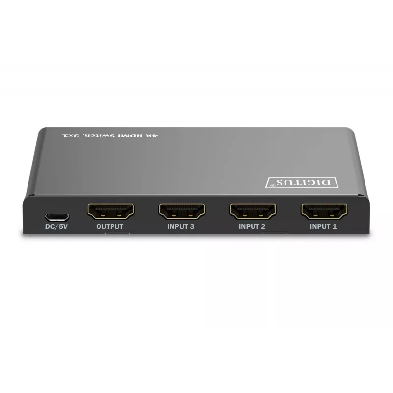 Digitus 4K HDMI Switch 3x1 Metall Schwarz 18 Gbit/s