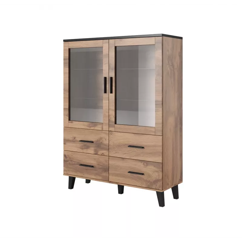 Cama Wohnzimmer-Set LOTTA 2 (Sideboard 150 2D3DR + Sideboard 110 2D4DR + Vitrine 120 + Couchtisch 110)