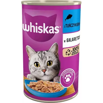 Whiskas Nassfutter Lachs 400 g Dose — für ausgewachsene Katzen aller Rassengrößen, 5,5 % Fett, 6,5 % Protein