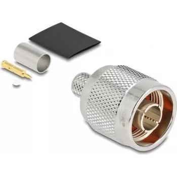 DELOCK N-Steckverbinder zum Crimpen für LMR300 mit Schrumpfschlauch