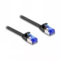 Netzwerkkabel DeLOCK RJ45 Flach-Patchkabel Stecker auf Stecker Cat.6A 0,25 m schwarz