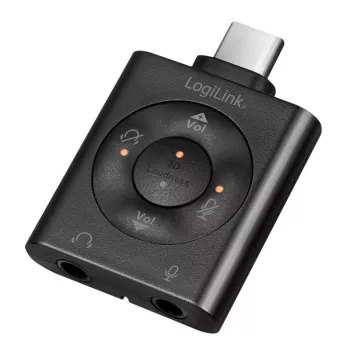 USB3.2 Audio-Adapter USB-C/Stecker auf 2x 3,5-mm-Buchse 7.1