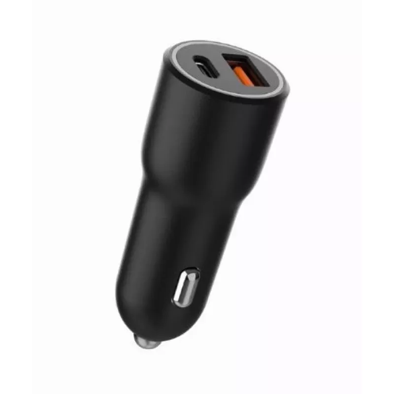 Auto-Ladegerät für Mobilgeräte Gembird TA-UC-AC2PDQC38-CAR-01, USB-C, 38 W, 12–24 V, schwarz