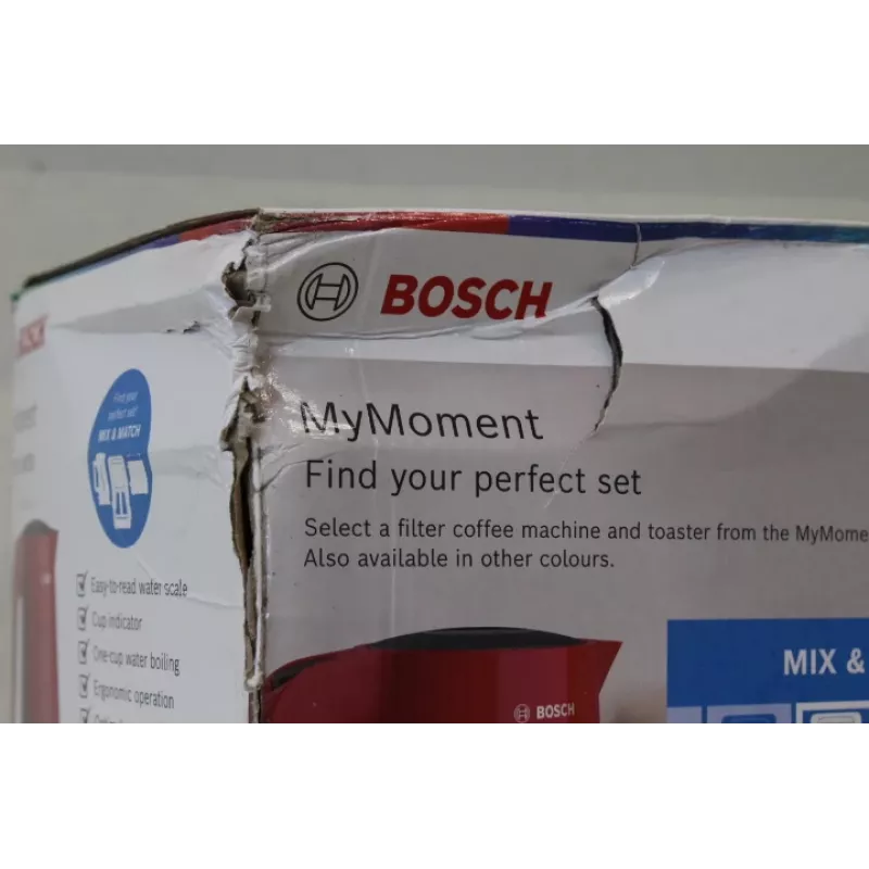 SALE OUT. | Bosch Wasserkocher | TWK2M164 MyMoment | Elektrisch | 2400 W | 1,7 L | Kunststoff | 360° drehbarer Sockel | Rot | BESCHÄDIGTE VERPACKUNG