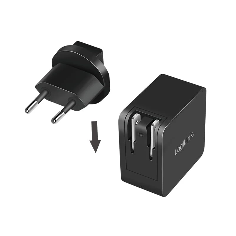 Moblies Ladegerät LogiLink PA0302 Universal Schwarz AC-Schnellladung