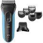 Elektrorasierer BRAUN Series 3 3010 BT — kabelloser Folienrasierer, schwarz/blau