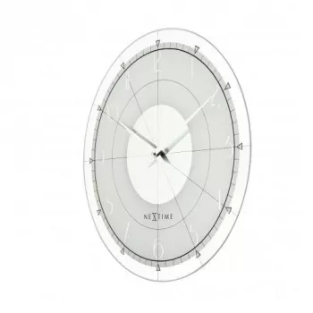 NeXtime Uhr 8125 Fancy Round, Ø43 cm, Wand, Weiß/Silber