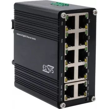 Netzwerk-Switch Exsys EX-62025 10-fach 10/100/1000 Mbit/s, 12–48 VDC Stromversorgung