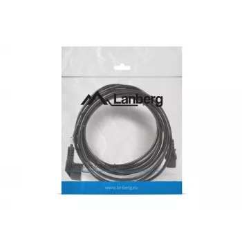 Netzkabel LANBERG CA-C13C-11CC-0050-BK – 5 m, C13-Kupplung auf CEE7/7, abgewinkelt C13