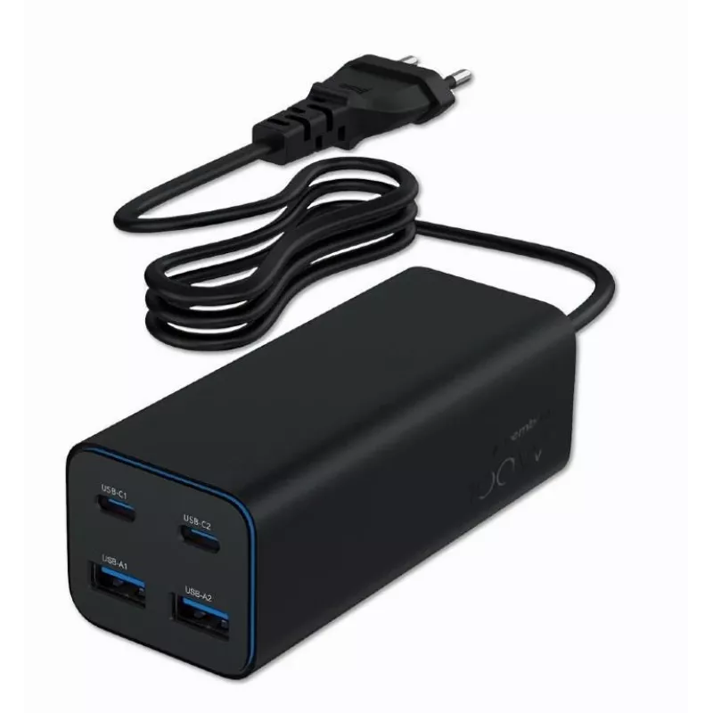 Gembird TA-UC-2A2C-PD100-01-BK Ladegerät für Mobilgeräte Laptop, Smartphone Schwarz AC Schnellladen Indoor
