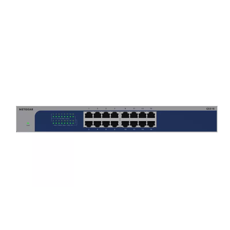NETGEAR GS516-300EUS Netzwerk-Switch Unmanaged Gigabit Ethernet (10/100/1000) Grau