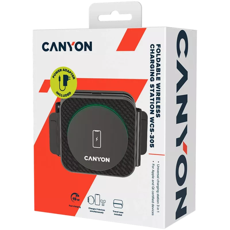 Ladegerät Canyon WS-305 Schwarz Schnellladung Eingangsspannung 9/12 V