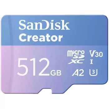 SanDisk Creator MicroSD-Speicherkarte 512 GB, hohe Übertragungsgeschwindigkeiten bis zu 190 MB/s