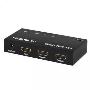 HDMI-Videosplitter SAVIO CL-42 — 2x HDMI-Ausgänge, 1920x1080, 36-Bit-Farbe, Metallgehäuse, 5V/1A