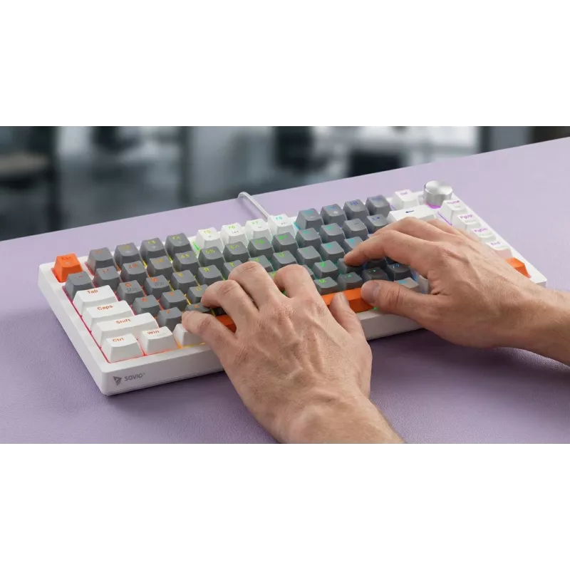 Savio ASTRAL WHITE JADE 3 COLOURS Tastatur Gaming USB QWERTY US International