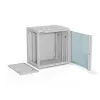 Wandmontage 19-Zoll-Schrank Alantec 12U 600x450 mm, einzelne Glastür, abnehmbare vollständige Rück- und Seitenwände, abschließbar, 4 Montageschienen, grau, flache Verpackung